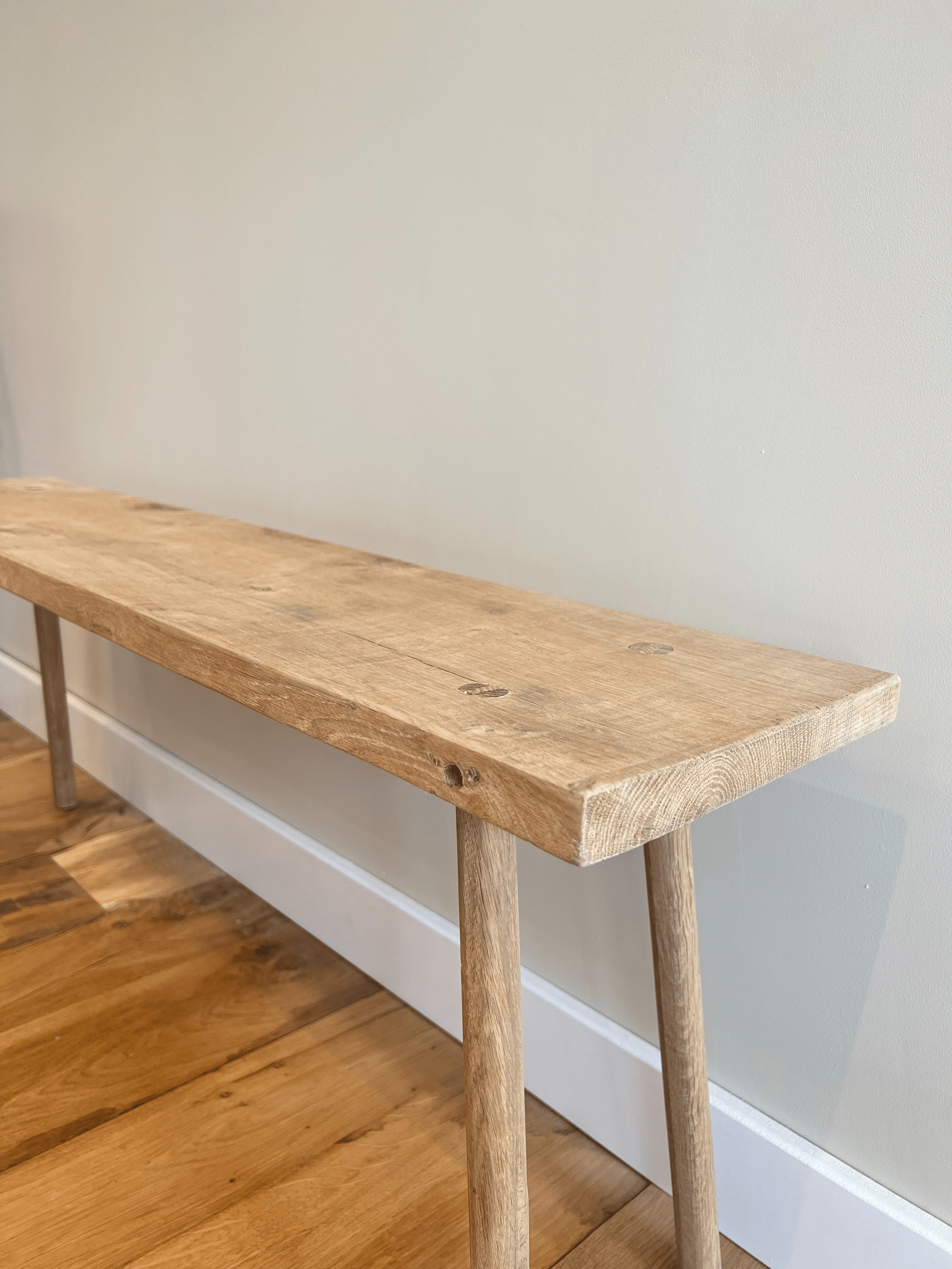 Rustic Solid Oak Bench | Slojd and Benn