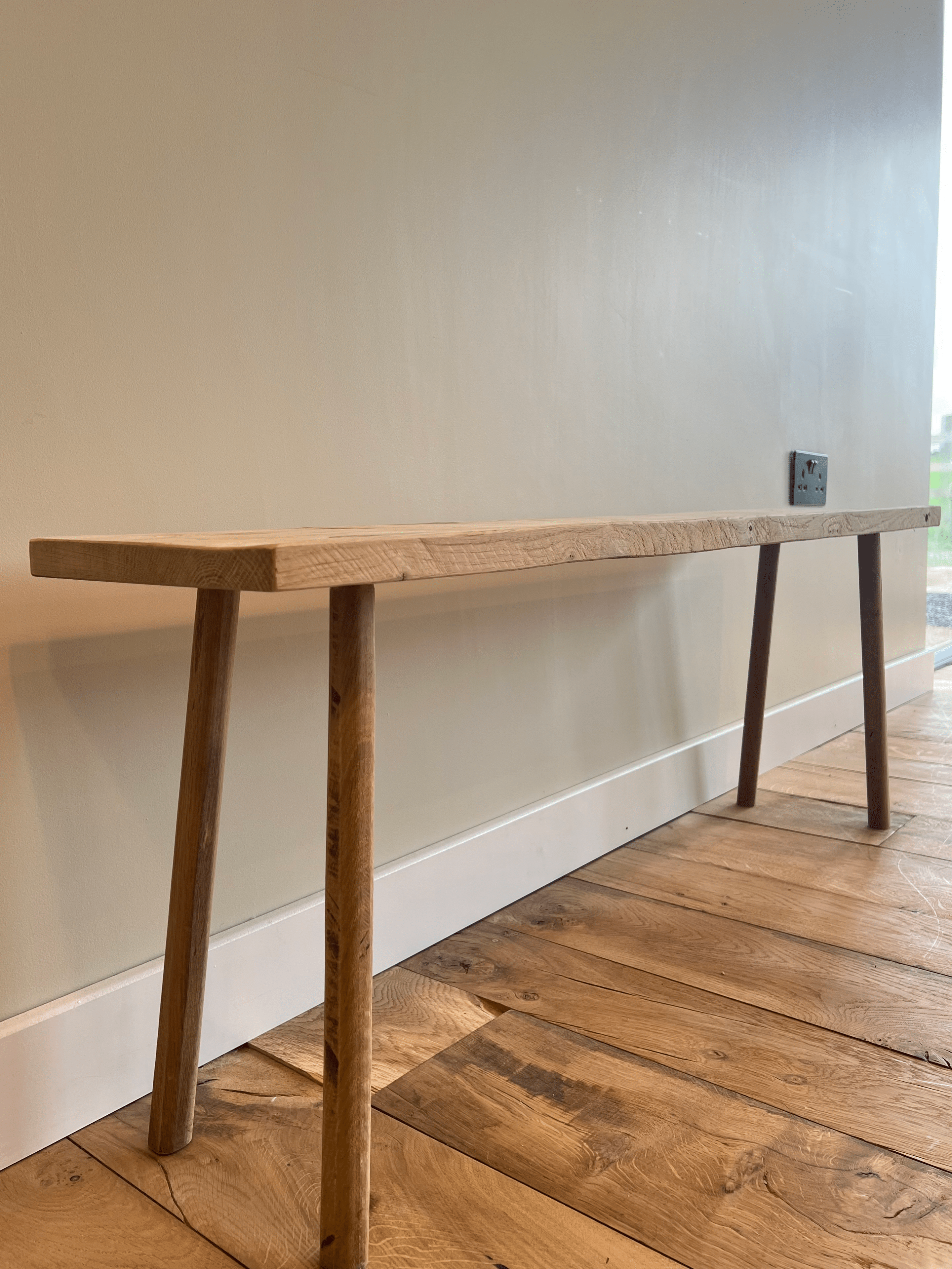 Rustic Solid Oak Bench | Slojd and Benn