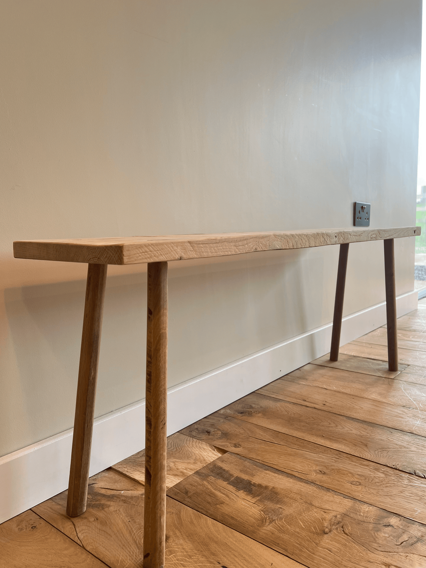 Rustic Solid Oak Bench | Slojd and Benn