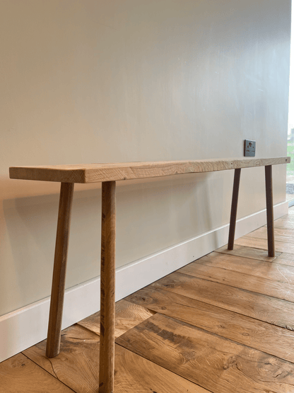 Rustic Solid Oak Bench | Slojd and Benn