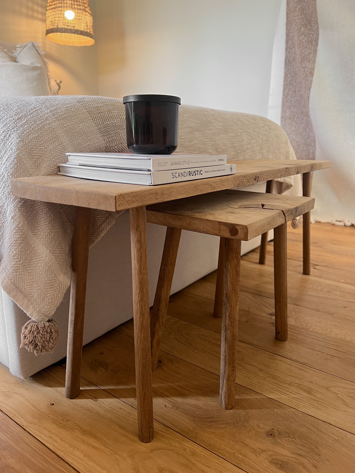 Rustic Solid Oak Bench | Slojd and Benn