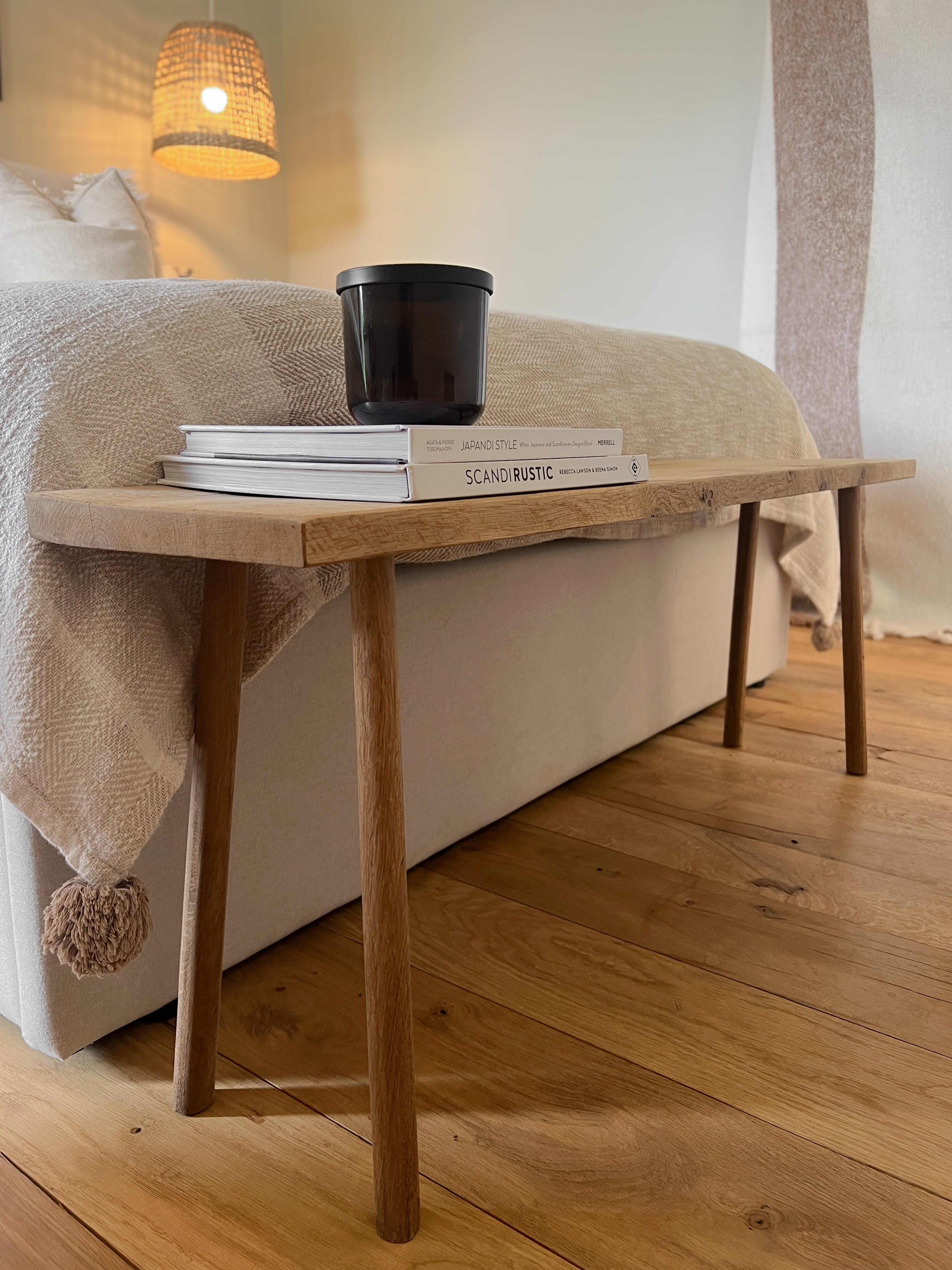 Rustic Solid Oak Bench | Slojd and Benn